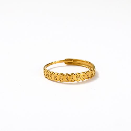 Titanium Steel Finger Ring, Vacuum Ion Plating, for woman, golden, Sold By PC