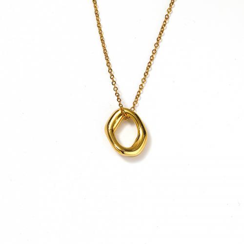 Titanium Steel Necklace, with 5CM extender chain, Vacuum Ion Plating, for woman, golden, Length:Approx 45 cm, Sold By PC