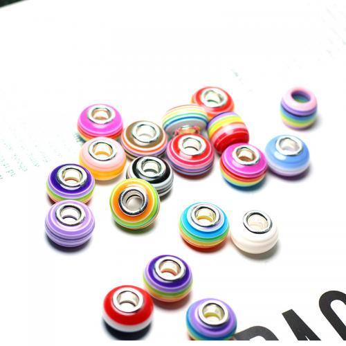 Resin European Beads, DIY, more colors for choice, 14x9mm, Sold By PC