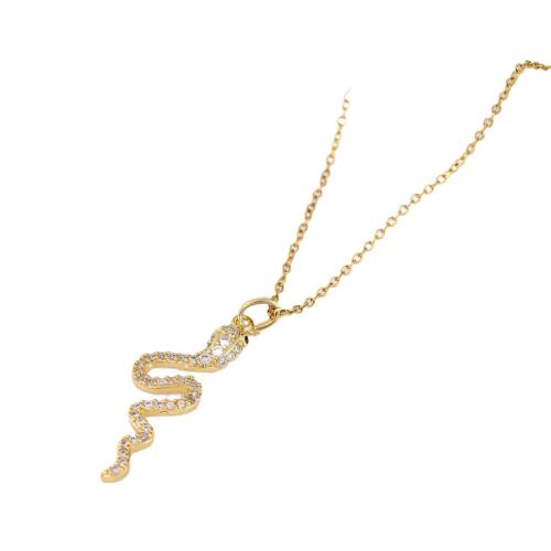 Titanstahl Halskette, Schlange, plattiert, Oval-Kette & für Frau & mit Strass, keine, Länge ca. 17.7 ZollInch, verkauft von PC