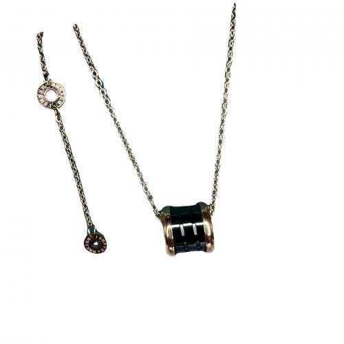 Titanstahl Halskette, mit Porzellan, Rundes Rohr, plattiert, Oval-Kette & für Frau, keine, Länge:ca. 17.7 ZollInch, verkauft von PC