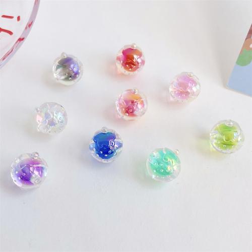 Plated Acrylic Beads Round UV plating DIY 15mm Sold By Bag