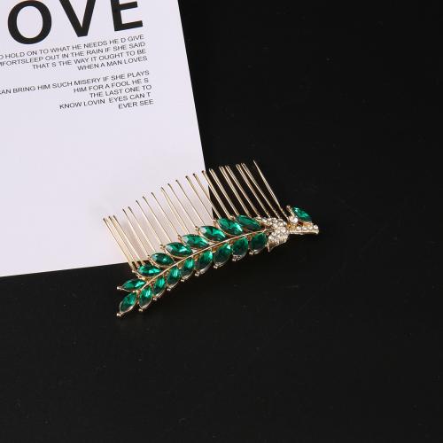Decorative Hair Combs Zinc Alloy for woman & with rhinestone nickel lead & cadmium free Sold By PC