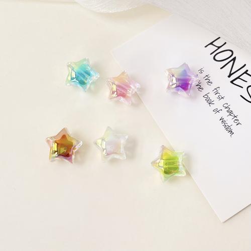 Plated Acrylic Beads Star UV plating DIY 16.50mm Sold By Bag
