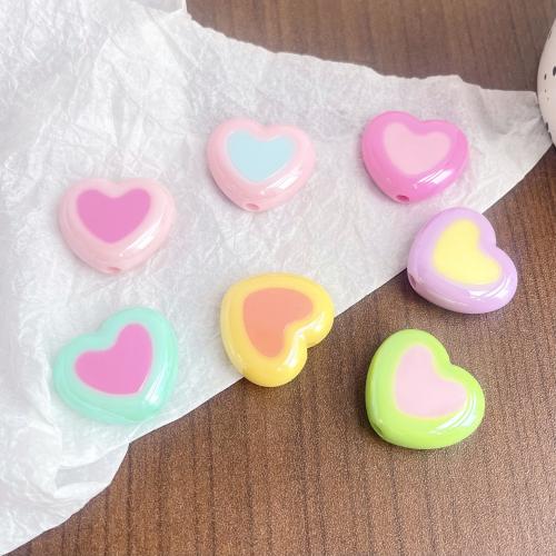 Plated Acrylic Beads Heart UV plating DIY 26mm Sold By Bag