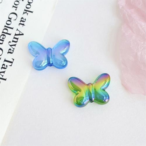 Plated Acrylic Beads, Butterfly, UV plating, DIY, more colors for choice, 14.50x20mm, 500PCs/Bag, Sold By Bag