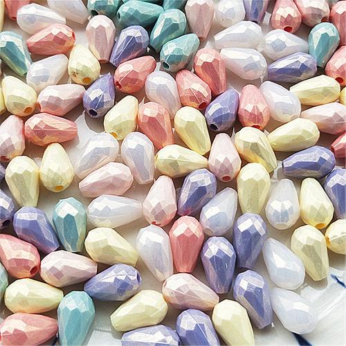 Acrylic Jewelry Beads, Teardrop, DIY & faceted, more colors for choice, 7x12mm, Sold By Bag