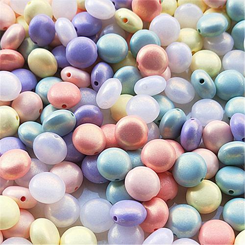 Acrylic Jewelry Beads, Flat Round, DIY, more colors for choice, 10mm, Approx 1250PCs/Bag, Sold By Bag