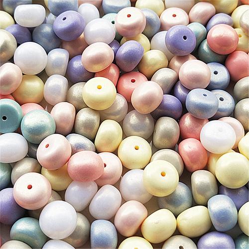 Acrylic Jewelry Beads Flat Round DIY 10mm Sold By Bag