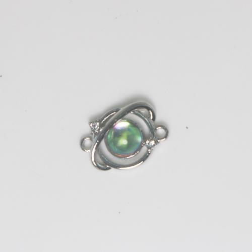 Tibetan Style Connector, with Sea Opal, silver color plated, DIY & 1/1 loop, multi-colored, nickel, lead & cadmium free, 16.80x11.70x4.30mm, Sold By PC