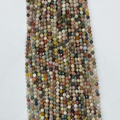 Achat Perlen, rund, DIY & verschiedene Größen vorhanden & facettierte, gemischte Farben, verkauft per ca. 38-39 cm Strang