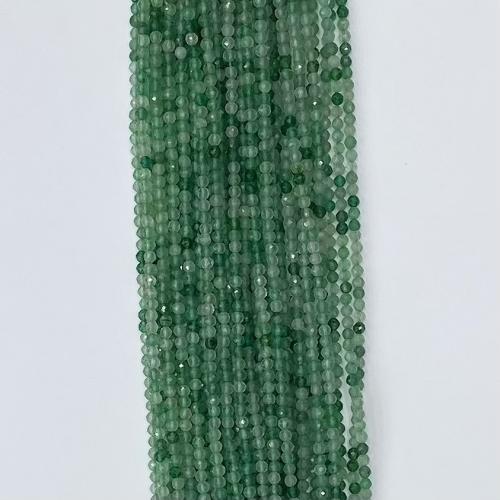 Natural Quartz Jewelry Beads Strawberry Quartz Round DIY & faceted green Sold Per Approx 38-39 cm Strand