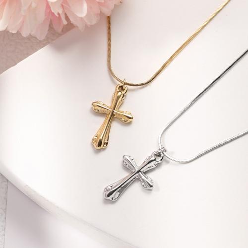 Stainless Steel Jewelry Necklace, 316L Stainless Steel, with 5cm extender chain, Cross, Vacuum Ion Plating, fashion jewelry & for woman, more colors for choice, nickel, lead & cadmium free, 14x23mm, Length:Approx 38 cm, Sold By PC