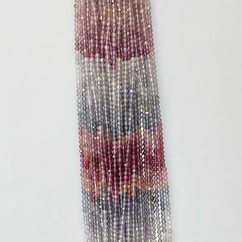 Χάντρες Κοσμήματα πολύτιμος λίθος, SPINEL, Γύρος, DIY & πολύπλευρη, μικτά χρώματα, 2mm, Sold Per Περίπου 36 cm Strand
