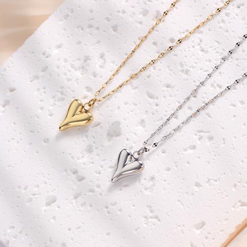 Stainless Steel Jewelry Necklace, 316L Stainless Steel, with 5cm extender chain, Heart, Vacuum Ion Plating, fashion jewelry & for woman, more colors for choice, nickel, lead & cadmium free, 10x12mm, Length:Approx 38 cm, Sold By PC