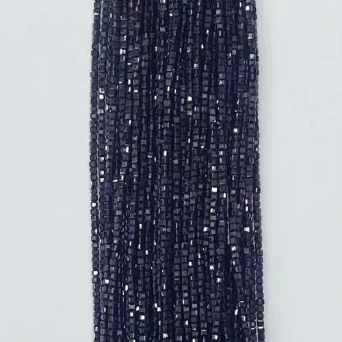 Gemstone Jewelry Beads, Schorl, Square, DIY & different size for choice & faceted, black, Sold Per Approx 38-39 cm Strand