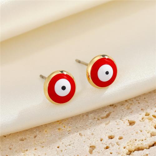 Evil Eye Earrings, Tibetan Style, fashion jewelry & for woman & enamel, more colors for choice, nickel, lead & cadmium free, Sold By Pair
