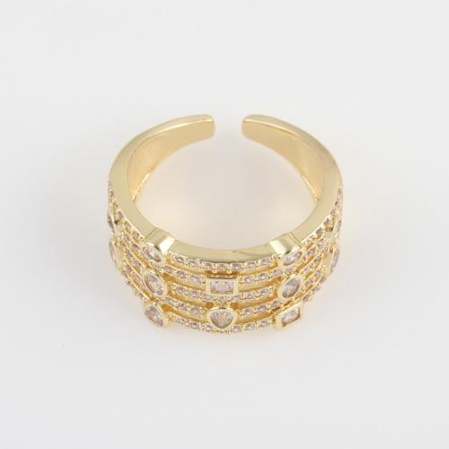 Cubi Circonia Micro Pave anello in ottone, placcato color oro, Micro spianare cubic zirconia & per la donna, assenza di nichel,piombo&cadmio, 21x20x12.70mm, Venduto da PC