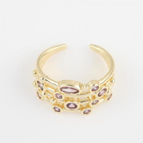 Cubi Circonia Micro Pave anello in ottone, placcato color oro, Micro spianare cubic zirconia & per la donna, assenza di nichel,piombo&cadmio, 21x20x12.70mm, Venduto da PC