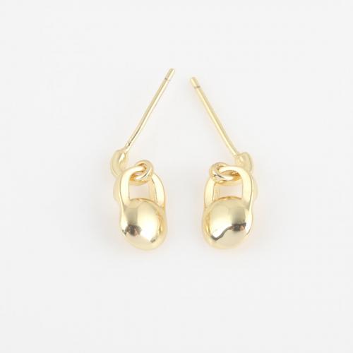 Messing Tropfen Ohrringe, goldfarben plattiert, für Frau, frei von Nickel, Blei & Kadmium, 23x6.20x6.10mm, verkauft von Paar