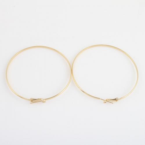 Brass Hoop Earring, Donut, gold color plated, for woman, nickel, lead & cadmium free, 61.40x5.50mm, Sold By Pair