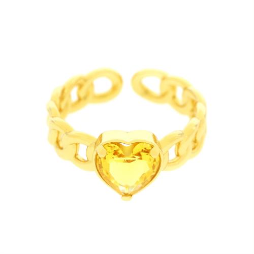 Cubic Zirconia Micro Pave Brass Ring, 18K gold plated, fashion jewelry & micro pave cubic zirconia & for woman, nickel, lead & cadmium free, Minimum inner diameter:17mm, Sold By PC