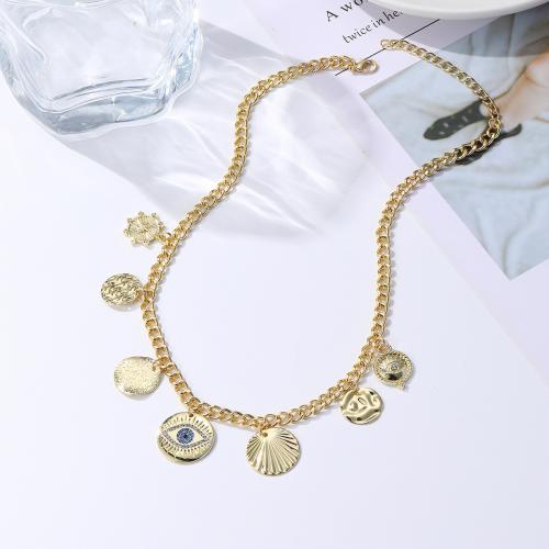 Zinc Alloy Jewelry Necklace plated fashion jewelry & for woman & with rhinestone gold nickel lead & cadmium free Sold By PC