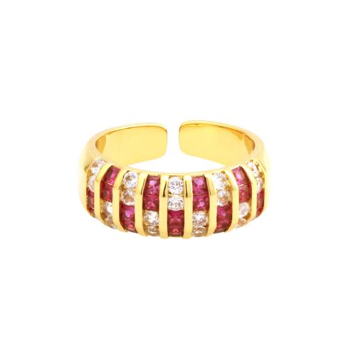 Kubieke Circonia Micro Pave Brass Ring, Messing, gold plated, mode sieraden & micro pave zirconia & voor vrouw, meer kleuren voor de keuze, nikkel, lood en cadmium vrij, Minimum inner diameter:18mm, Verkocht door PC