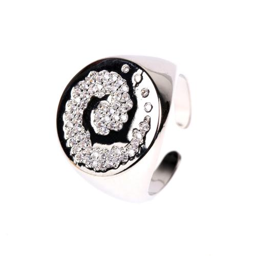 Cubique anneau en laiton Circonia Micro Pave, Placage, bijoux de mode & modèles différents pour le choix & pavé de micro zircon & pour femme, plus de couleurs à choisir, protéger l'environnement, sans nickel, plomb et cadmium, Minimum inner diameter:17mm, Vendu par PC