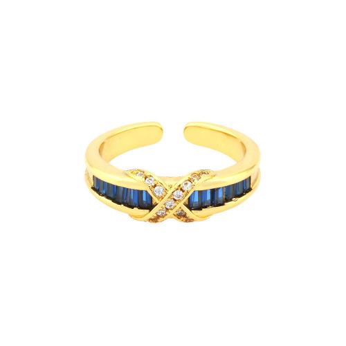 Krychlový Circonia Micro vydláždit mosazný prsten, Mosaz, 18K pozlacené, módní šperky & různé styly pro výběr & micro vydláždit kubické zirkony & pro ženy, nikl, olovo a kadmium zdarma, Minimum inner diameter:18mm, Prodáno By PC