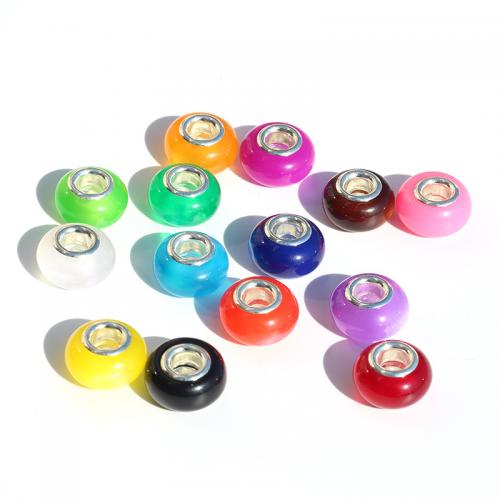 Resin European Beads, DIY, more colors for choice, 14x8mm, Hole:Approx 5mm, 1000PCs/Bag, Sold By Bag