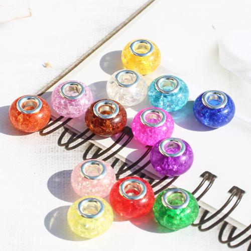 Resin European Beads, DIY, more colors for choice, 14x9mm, Hole:Approx 5mm, 100PCs/Bag, Sold By Bag