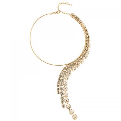 Strass Halskette, mit Messing, Geometrisches Muster, plattiert, Modeschmuck & für Frau, keine, Länge:ca. 16-20 ZollInch, verkauft von PC