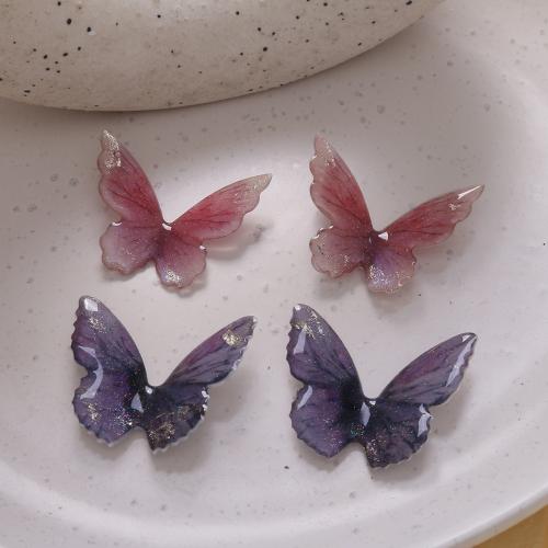 Ювелирная фурнитура из полимерной смолы, канифоль, бабочка, полированный, DIY, Много цветов для выбора, продается PC