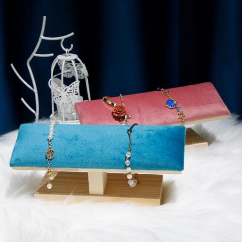 Бархатная подставка для демонстрации браслетов, деревянный, с Бархат, Устойчивого, Много цветов для выбора, 200x60x90mm, продается PC