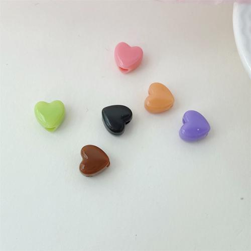 Perles acrylique de couleur unie, coeur, DIY, plus de couleurs à choisir, 8mm, 500sol/lot, Vendu par lot