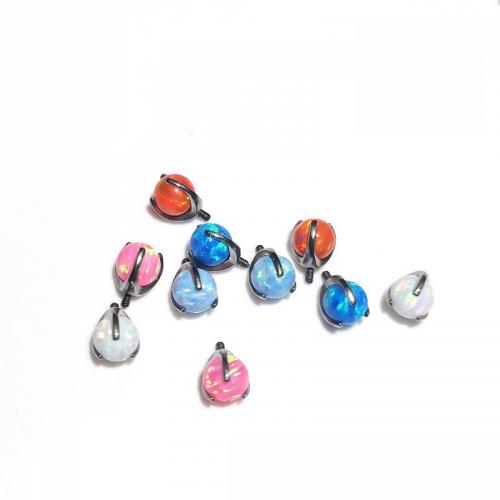 Fashion Personality Body Piercing Jewelry And Accessories, Titanium Alloy, with Opal, Unisex & different size for choice, more colors for choice, nickel, lead & cadmium free, 5PCs/Bag, Sold By Bag