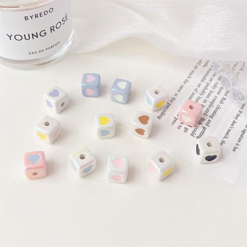 Acrylic Jewelry Beads Square DIY & enamel 12mm Sold By Bag