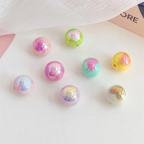 Perles  acrylique plaqué , Rond, Placage UV, DIY, plus de couleurs à choisir, 15mm, 200PC/sac, Vendu par sac