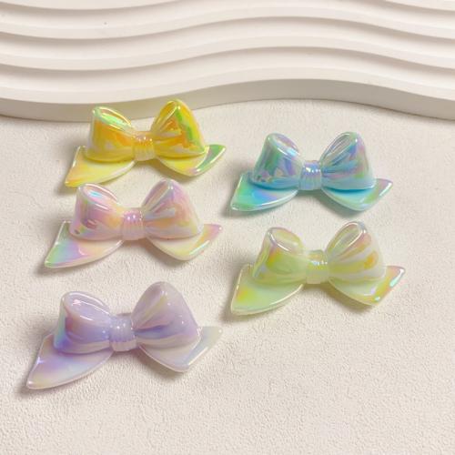 Plated Acrylic Beads Bowknot UV plating DIY 25mm Sold By Bag