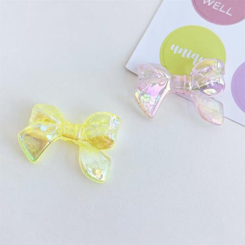 Plated Acrylic Beads, Bowknot, UV plating, DIY, more colors for choice, 33x23mm, 200PCs/Bag, Sold By Bag