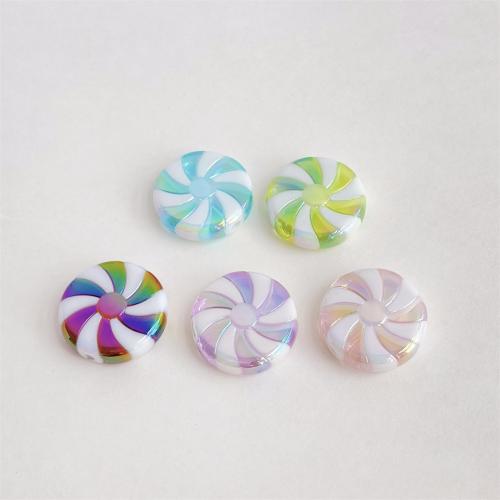 Plated Acrylic Beads, Lollipop, UV plating, DIY, more colors for choice, 23mm, 200PCs/Bag, Sold By Bag
