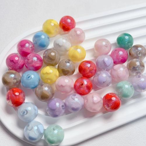 Acrylic Jewelry Beads, Round, DIY, more colors for choice, 16mm, 10PCs/Bag, Sold By Bag
