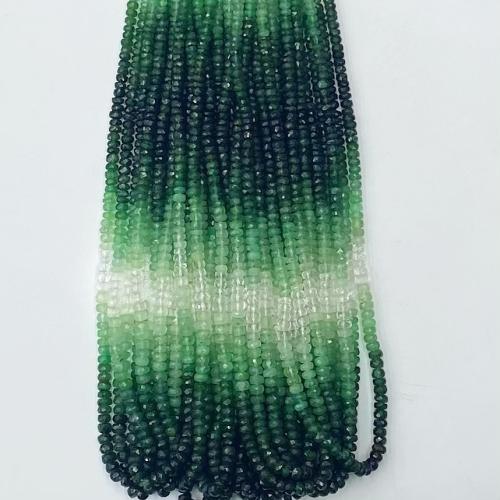 Edelstein Schmuckperlen, Smaragd, Farbverlauf & DIY & facettierte, gemischte Farben, 2.50x4mm, verkauft per ca. 41-42 cm Strang