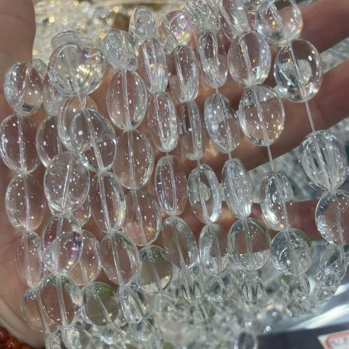 Perles de cristal ovales, ovale plat, DIY, Cristal pâle, 13x18mm, Vendu par Environ 38 cm brin