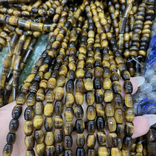 Natural Tiger Eye Beads barrel DIY mixed colors Sold Per Approx 38 cm Strand