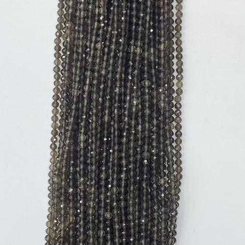 Quartz naturel bijoux perles, quartz fumé, Rond, DIY & normes différentes pour le choix & facettes, bronzé, Vendu par Environ 39 cm brin