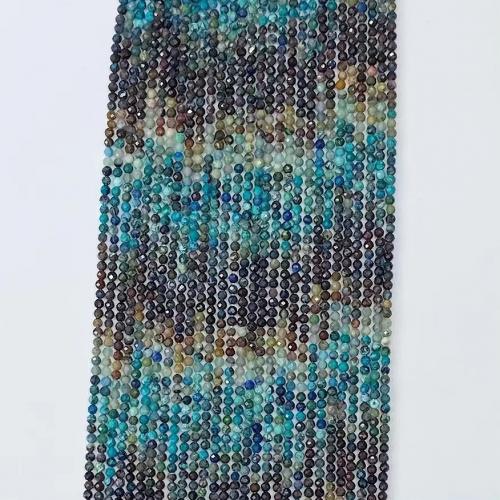 Türkis Perlen, rund, Farbverlauf & DIY & verschiedene Größen vorhanden & facettierte, gemischte Farben, verkauft per ca. 38-39 cm Strang