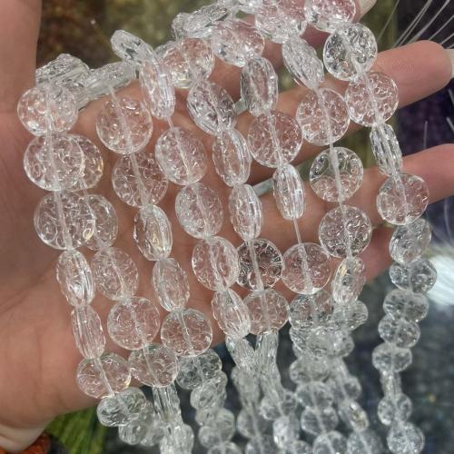 Perles rondes plates en cristal , Plat rond, DIY, Cristal pâle, 16x16mm, Vendu par Environ 38 cm brin