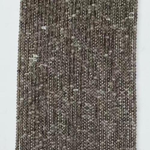 Gemstone smykker perler, Silver + Obsidian, Abacus, du kan DIY & forskellig størrelse for valg & facetteret, blandede farver, Solgt Per Ca. 38-39 cm Strand